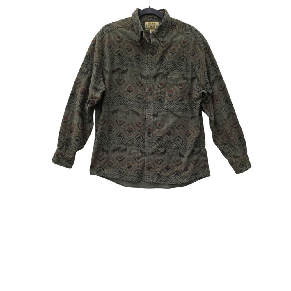Cabelas Deerskin Soft Chamois Long Sleeve Button Down Size Large Vintage